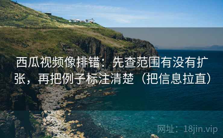 西瓜视频像排错：先查范围有没有扩张，再把例子标注清楚（把信息拉直）
