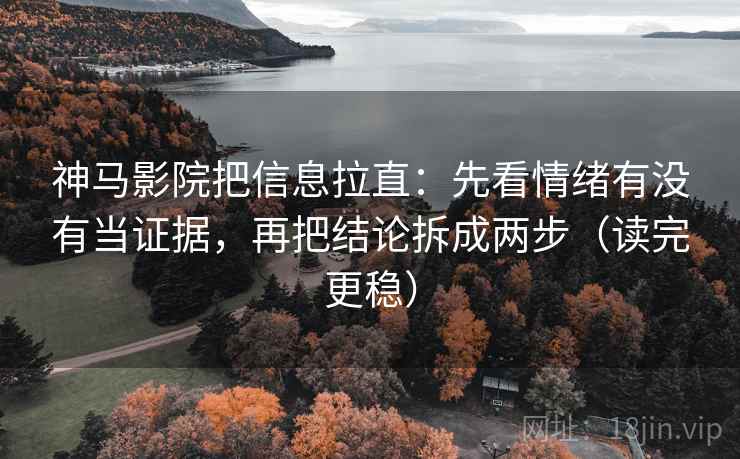 神马影院把信息拉直：先看情绪有没有当证据，再把结论拆成两步（读完更稳）
